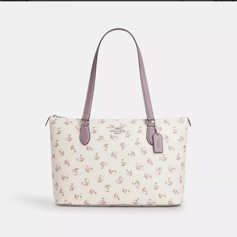NWT Coach Gallery Large Tote Bag With Floral Print Retail$345💜 - Picture 6 of 8